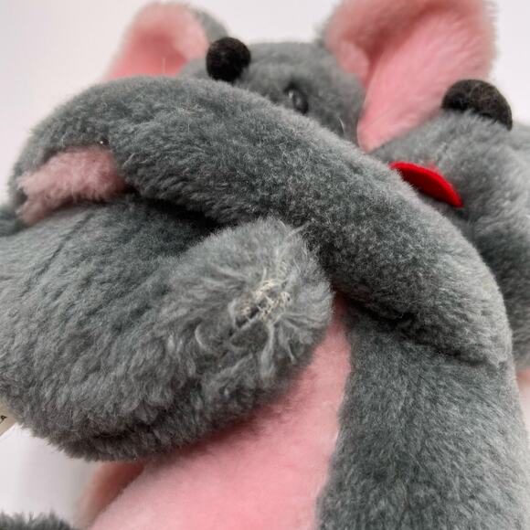 Vintage Musical Gray Momma Mouse Holding Baby Wind Up Lullabye Korea Plush - Picture 11 of 12